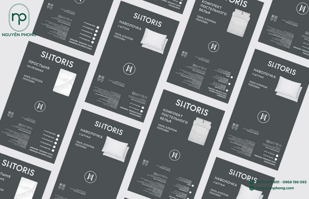 Tem nhãn dán hộp đựng gối